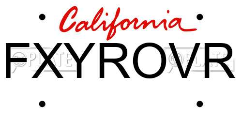 FXYROVR California License Plate