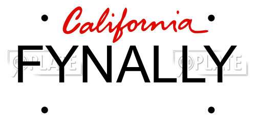 FYNALLY California License Plate