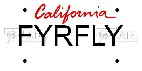 FYRFLY California License Plate