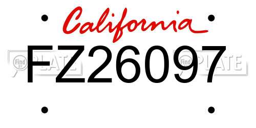 FZ26097 California License Plate