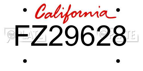 FZ29628 California License Plate