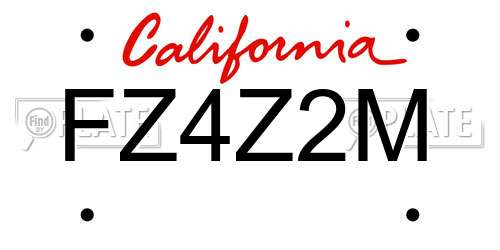 FZ4Z2M California License Plate