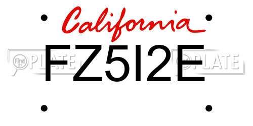 FZ5I2E California License Plate