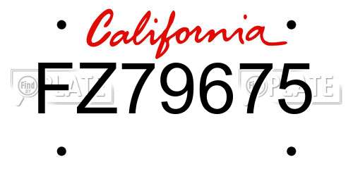 FZ79675 California License Plate