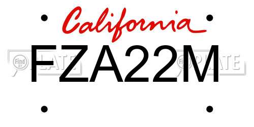 FZA22M California License Plate