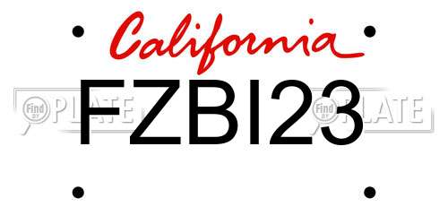 FZBI23 California License Plate