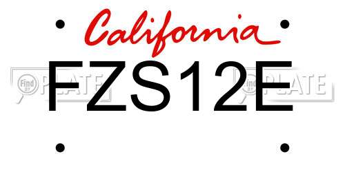 FZS12E California License Plate