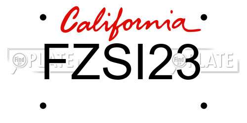 FZSI23 California License Plate