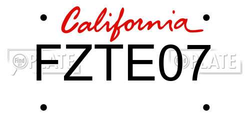 FZTE07 California License Plate