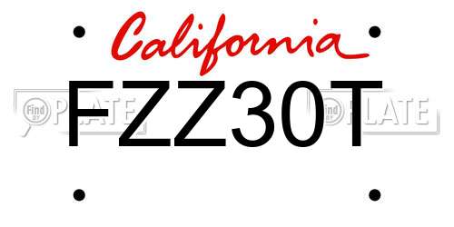 FZZ30T California License Plate