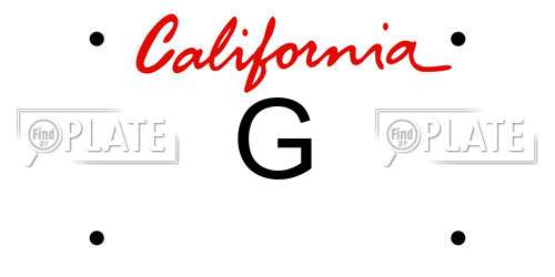 G California License Plate