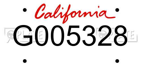G005328 California License Plate