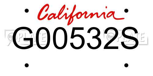 G00532S California License Plate