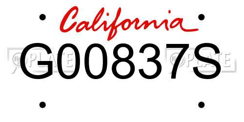 G00837S California License Plate
