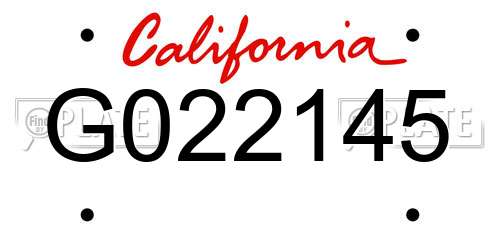 G022145 California License Plate