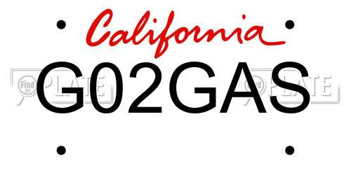 G02GAS California License Plate