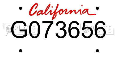G073656 California License Plate
