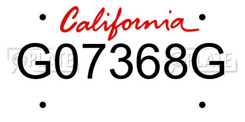 G07368G California License Plate