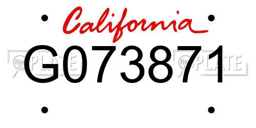 G073871 California License Plate