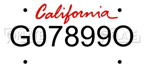 G07899O California License Plate