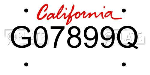 G07899Q California License Plate