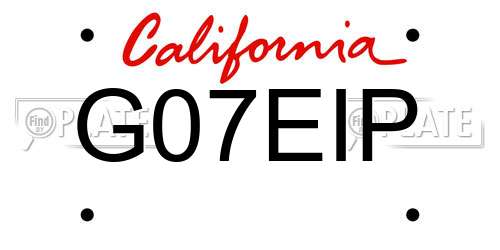 G07EIP California License Plate