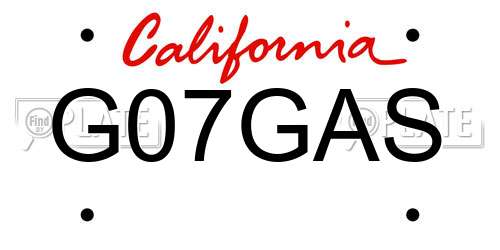 G07GAS California License Plate