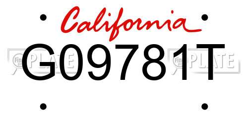 G09781T California License Plate