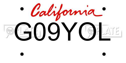G09YOL California License Plate