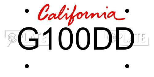 G100DD California License Plate