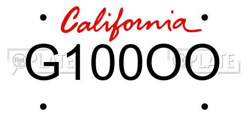 G100OO California License Plate