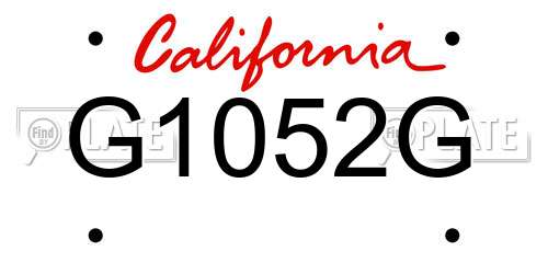 G1052G California License Plate
