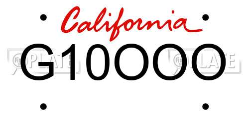 G10OOO California License Plate