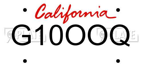 G10OOQ California License Plate