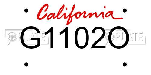 G1102O California License Plate