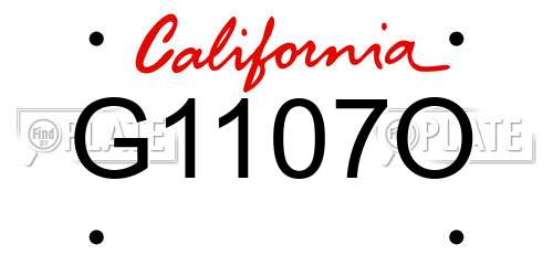G1107O California License Plate
