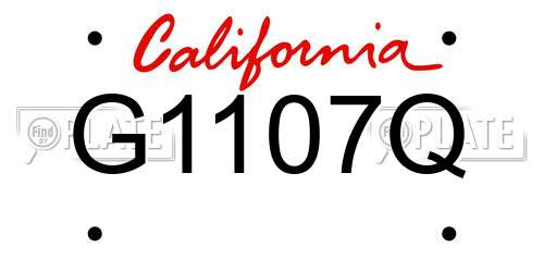 G1107Q California License Plate