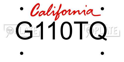 G110TQ California License Plate