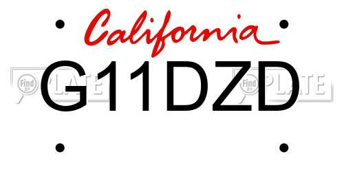 G11DZD California License Plate
