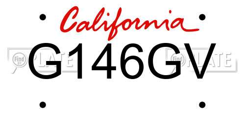 G146GV California License Plate