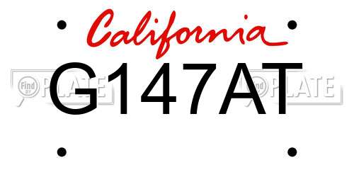 G147AT California License Plate