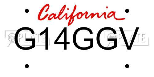 G14GGV California License Plate