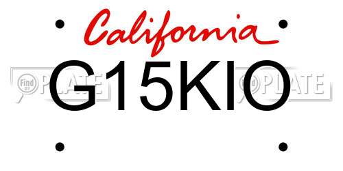 G15KIO California License Plate
