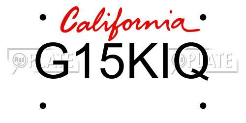 G15KIQ California License Plate
