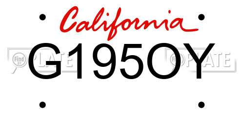 G195OY California License Plate