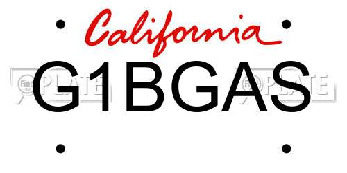G1BGAS California License Plate