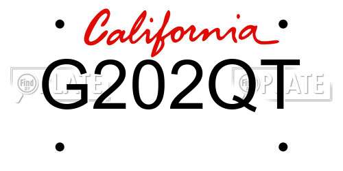 G202QT California License Plate