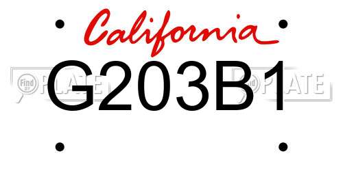 G203B1 California License Plate
