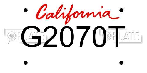 G2070T California License Plate