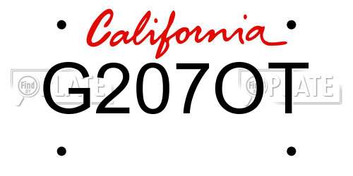 G207OT California License Plate